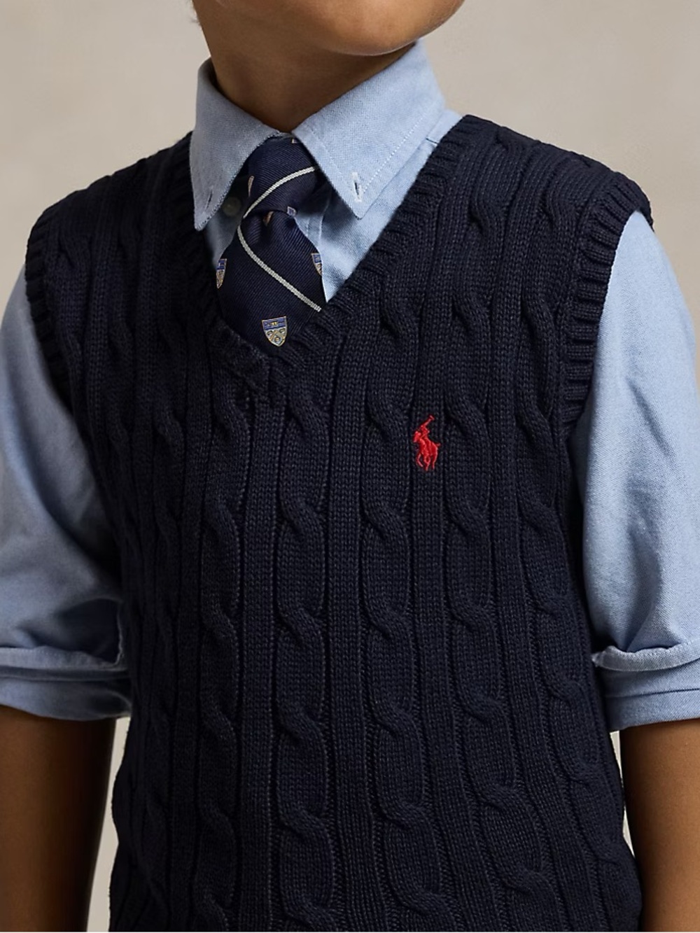 Ralph Lauren Polo Boy’s Cable Knit Sweater Vest